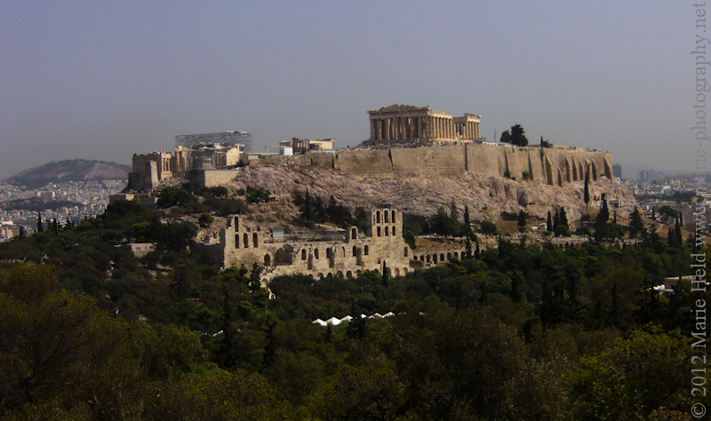The Akropolis rising above Athens.