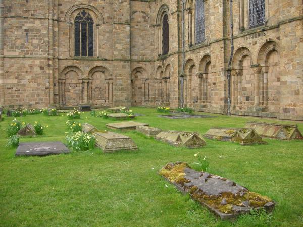 Grave stones at Durham cathedral