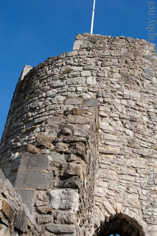 Medieval defensive wall tower.