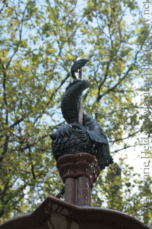 Fountain detail near Manchester town hall.